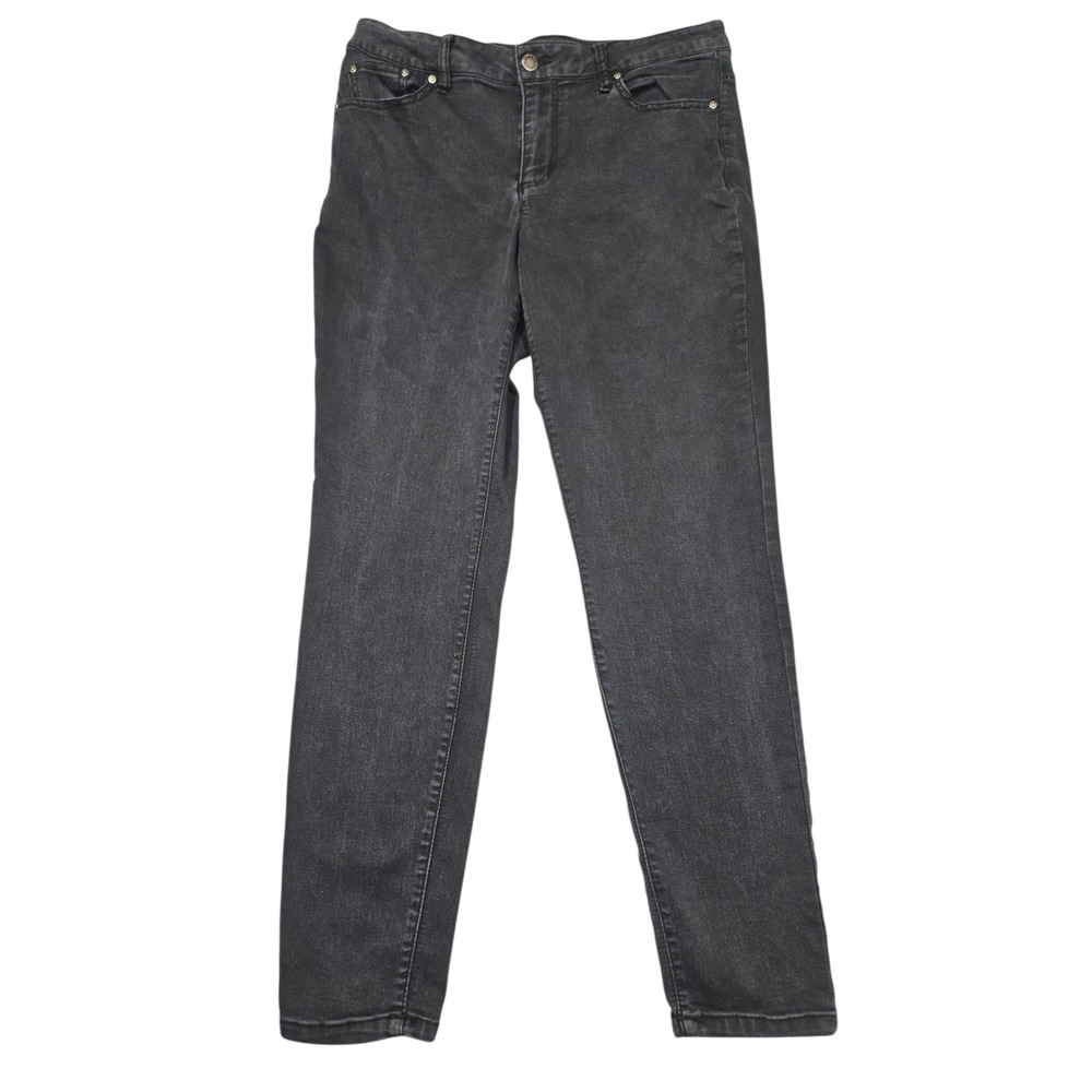 Needle & Cloth Skinny Ankle Jeans Faded Black Denim Sz 10 Stretch High Rise